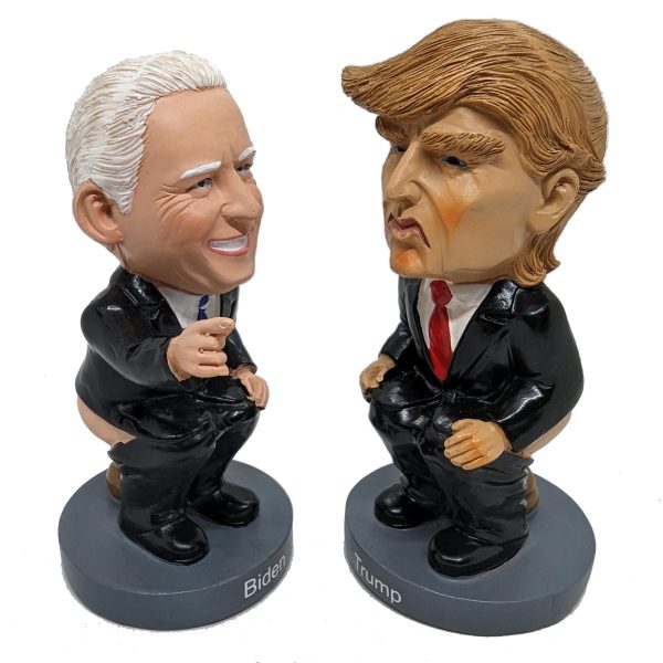 Trump Biden pooping bobbleheads